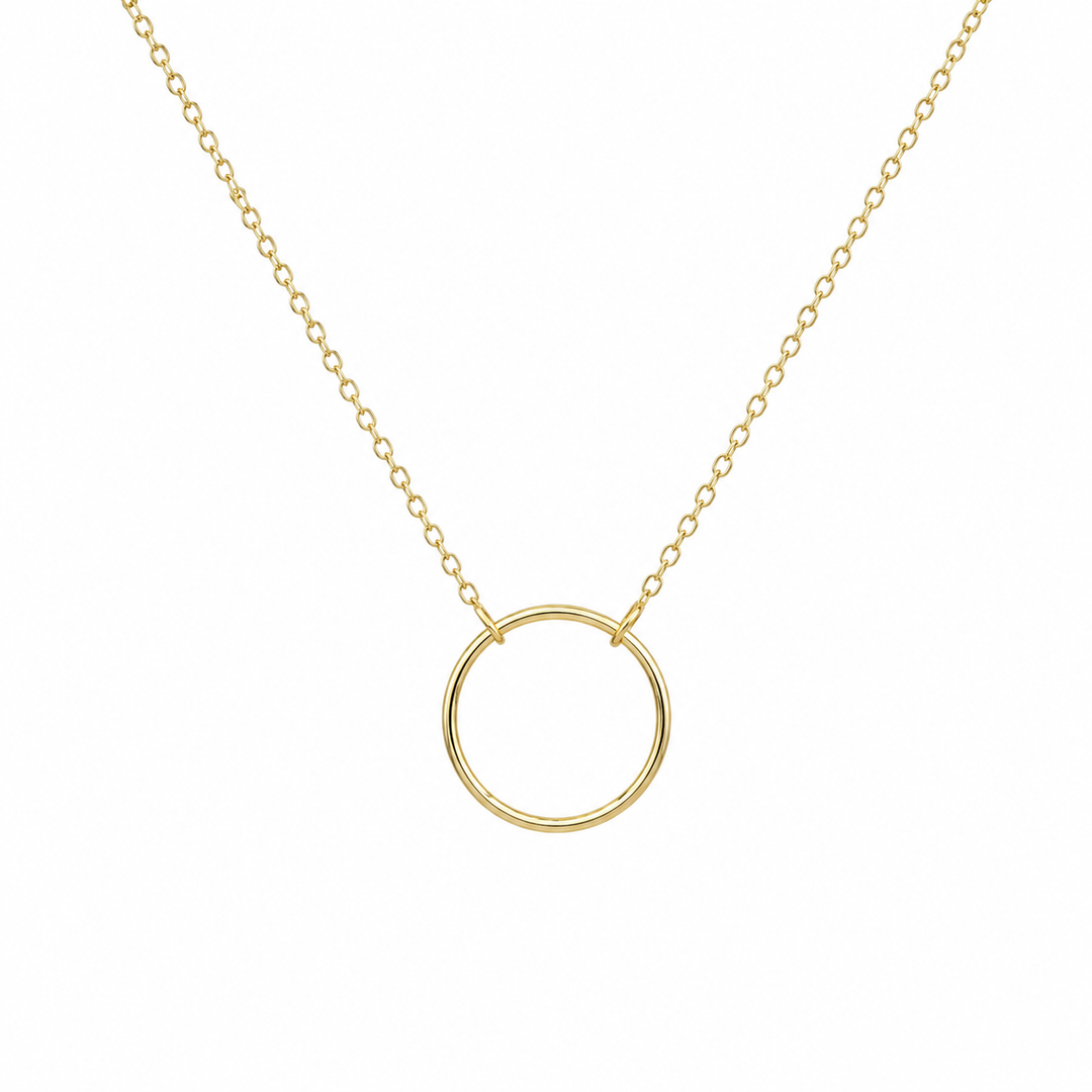 14K Yellow Gold Filled Open Circle Necklace