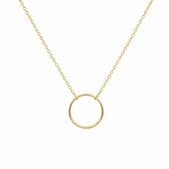 14K Yellow Gold Filled Open Circle Necklace