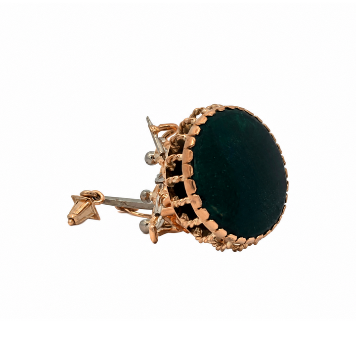 Estate 14K Two Tone Gold Round Free Form Pendant