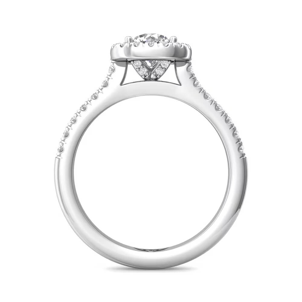 14K White Gold 1.08CTW Diamond Halo Engagement Ring by Martin Flyer