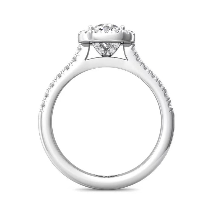14K White Gold 1.08CTW Diamond Halo Engagement Ring by Martin Flyer
