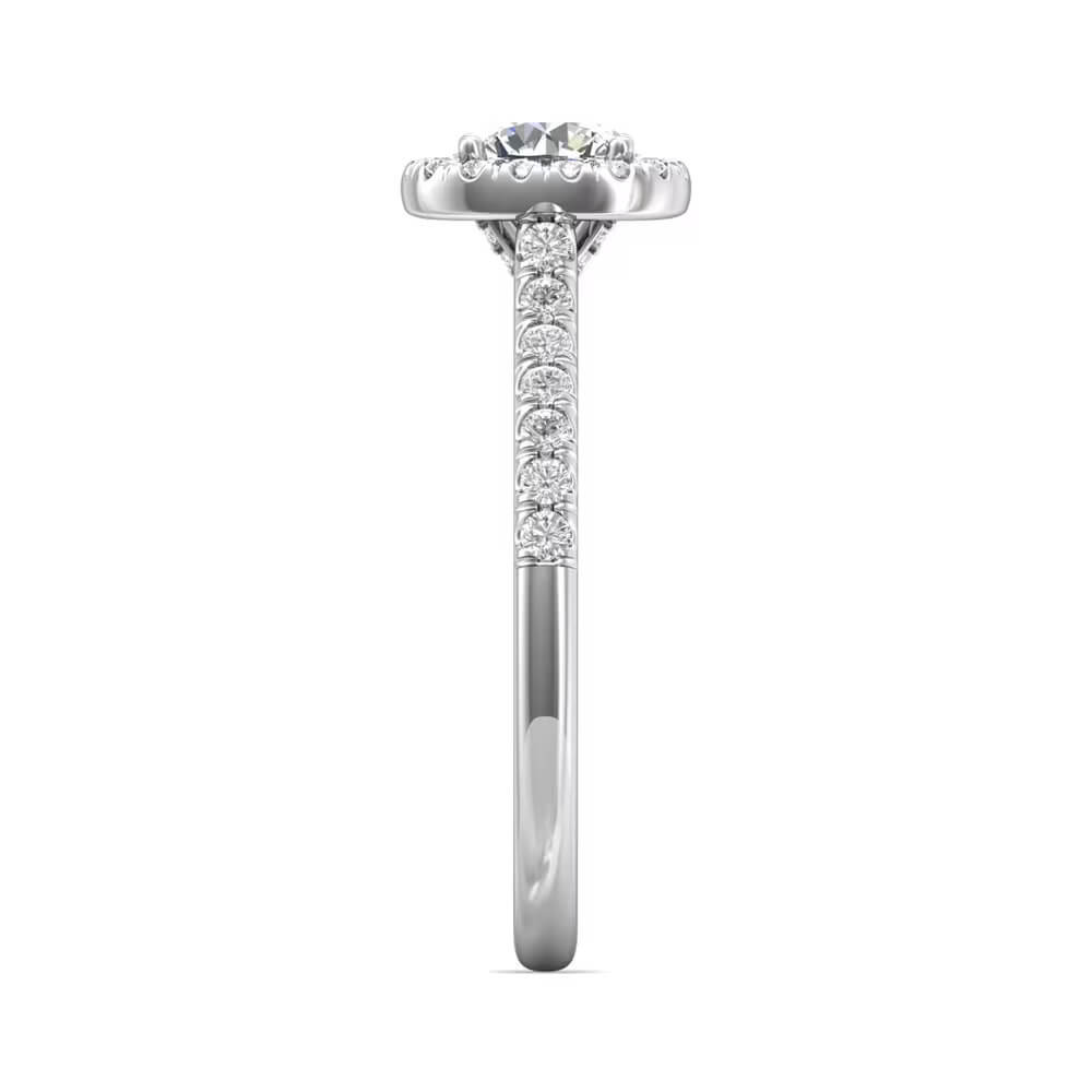14K White Gold 1.08CTW Diamond Halo Engagement Ring by Martin Flyer