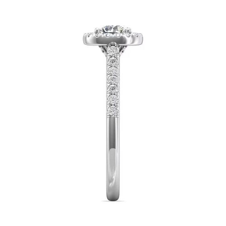 14K White Gold 1.08CTW Diamond Halo Engagement Ring by Martin Flyer