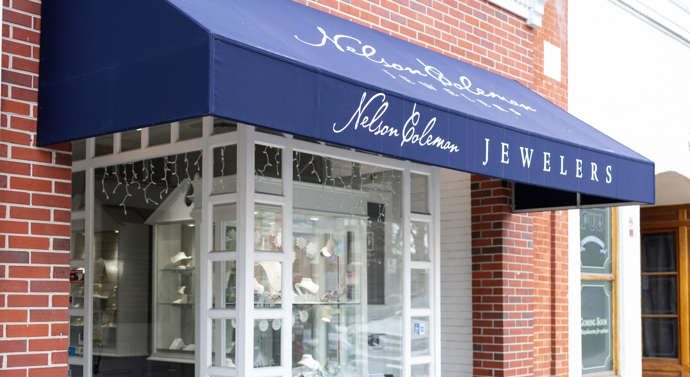 The storefront of the Easton location of Nelson Coleman Jewelers