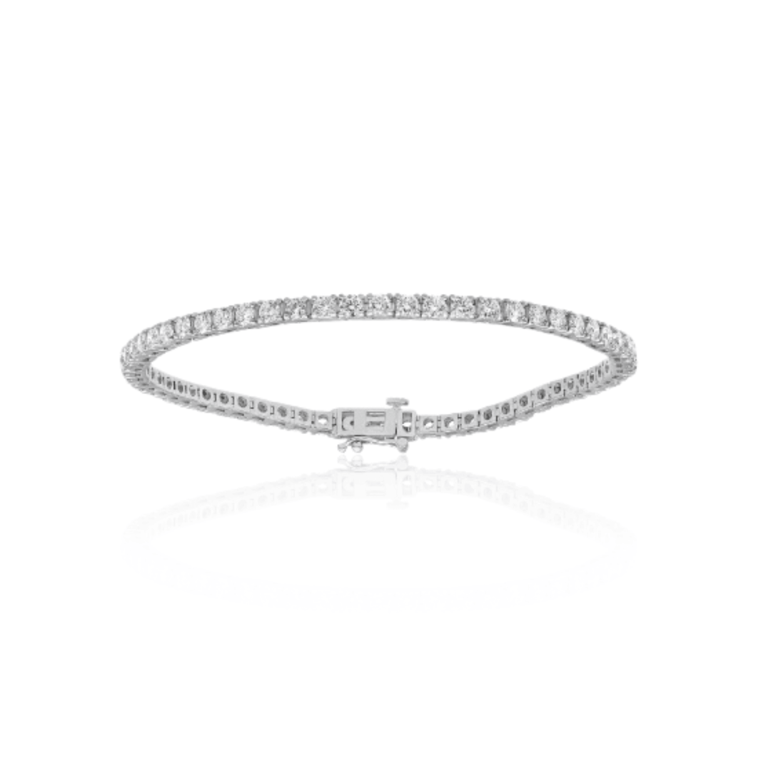 14K White Gold 4.10CTW Lab Diamond Tennis Bracelet