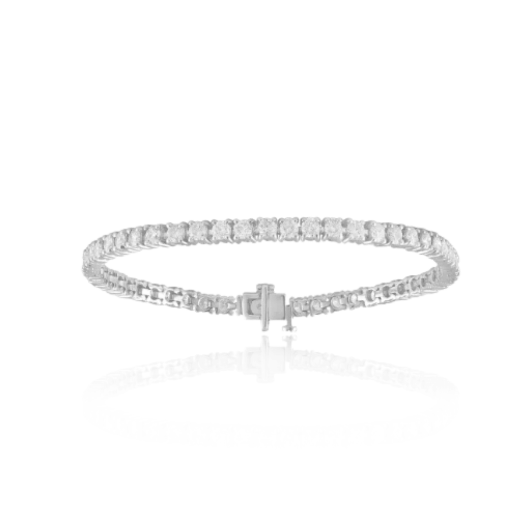 14K White Gold 6.00CTW Lab Diamond Tennis Bracelet