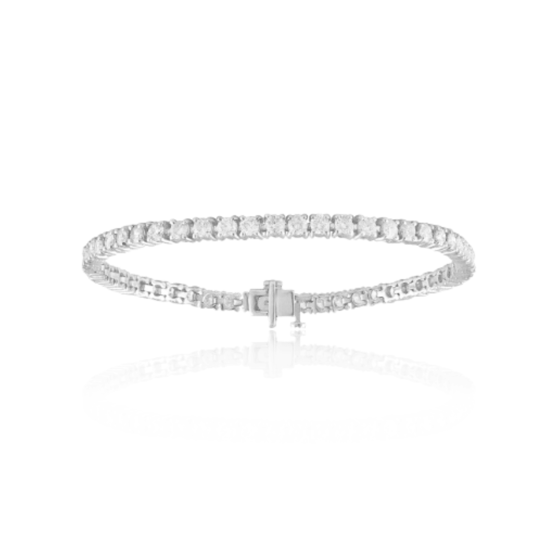 14K White Gold 8.12CTW Lab Diamond Tennis Bracelet