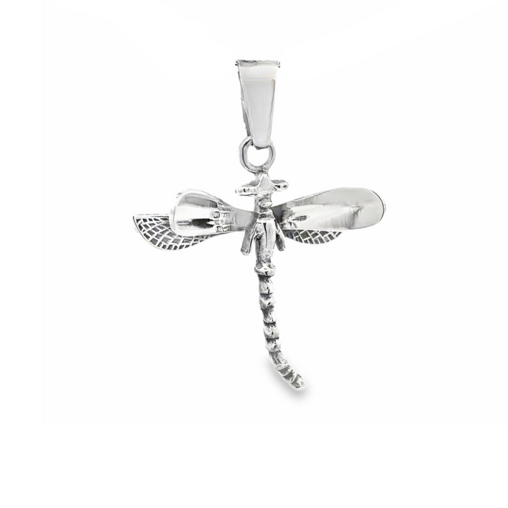 Estate Sterling Silver Dimensional Dragonfly Pendant