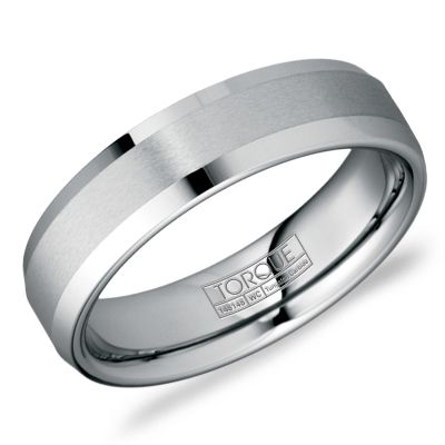 Tungsten Carbide Men's Wedding Band with Sandpaper Finish