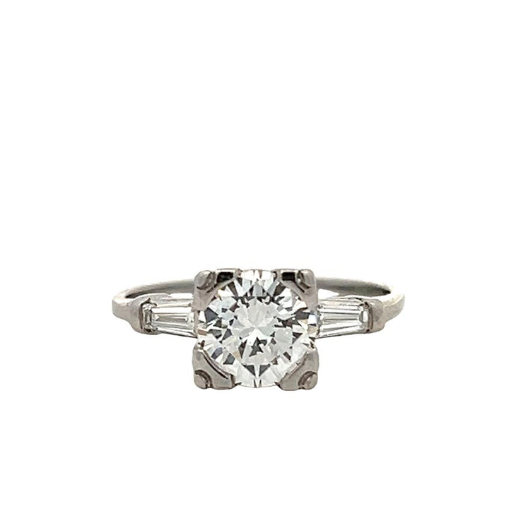 Estate Platinum 1.56ctw Transitional Cut Diamond Vintage Inspired Engagement Ring