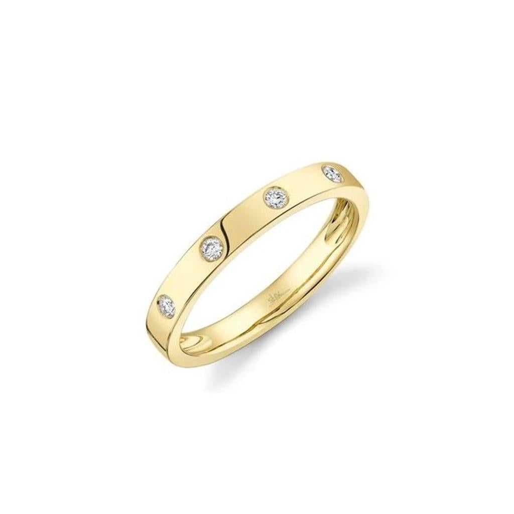 14K Yellow Gold 0.07ctw Diamond Wedding Band by Shy Creation