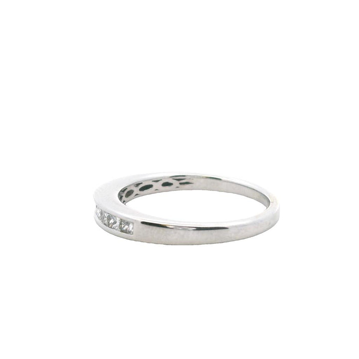 Estate 14K White Gold 0.60ctw Princess Cut Diamond Wedding Band