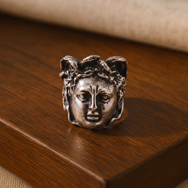 Estate Sterling Silver Mercury Head Ring