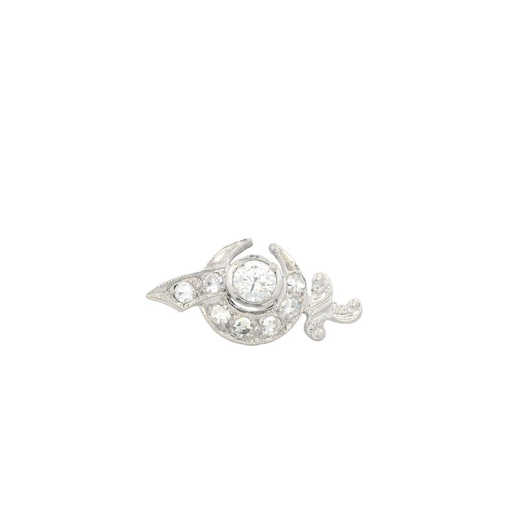Estate 14K White and Yellow Gold 0.51 TCW Diamond Vintage Shriner's Pin