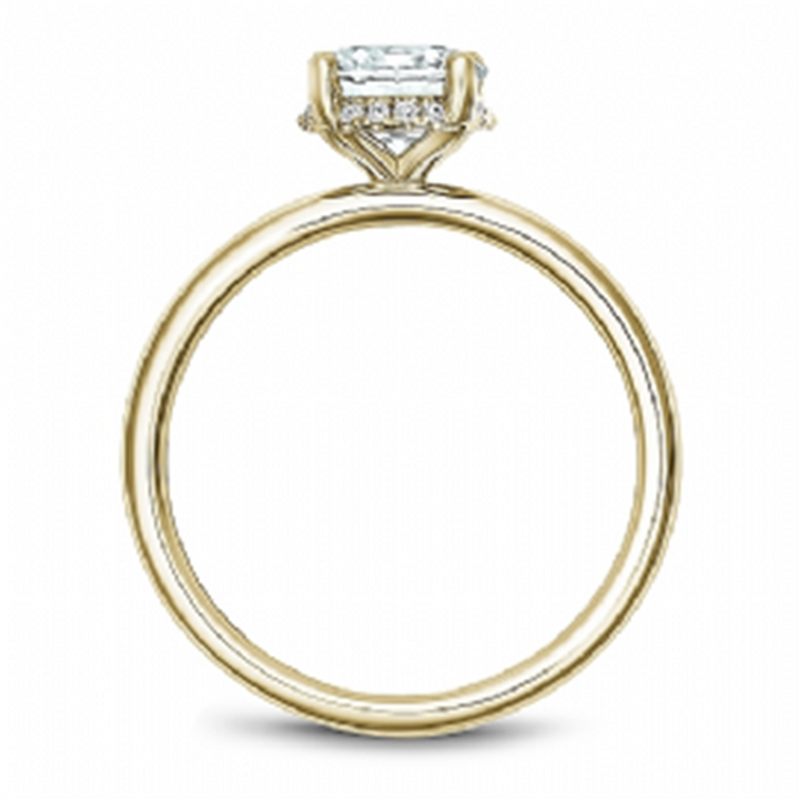 14K Yellow Gold 0.05ctw Diamond Halo Collar Engagement Ring Mounting by Crown Ring