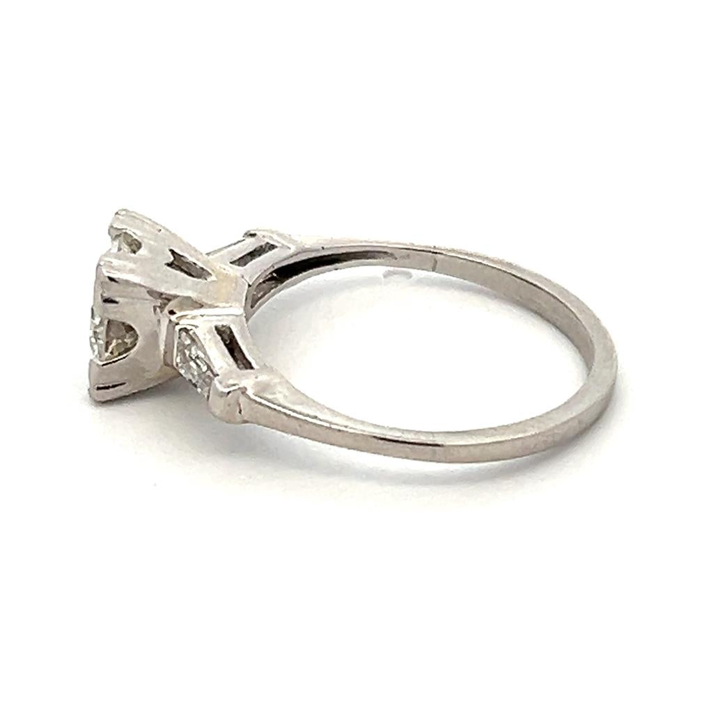 Estate Platinum 1.56ctw Transitional Cut Diamond Vintage Inspired Engagement Ring