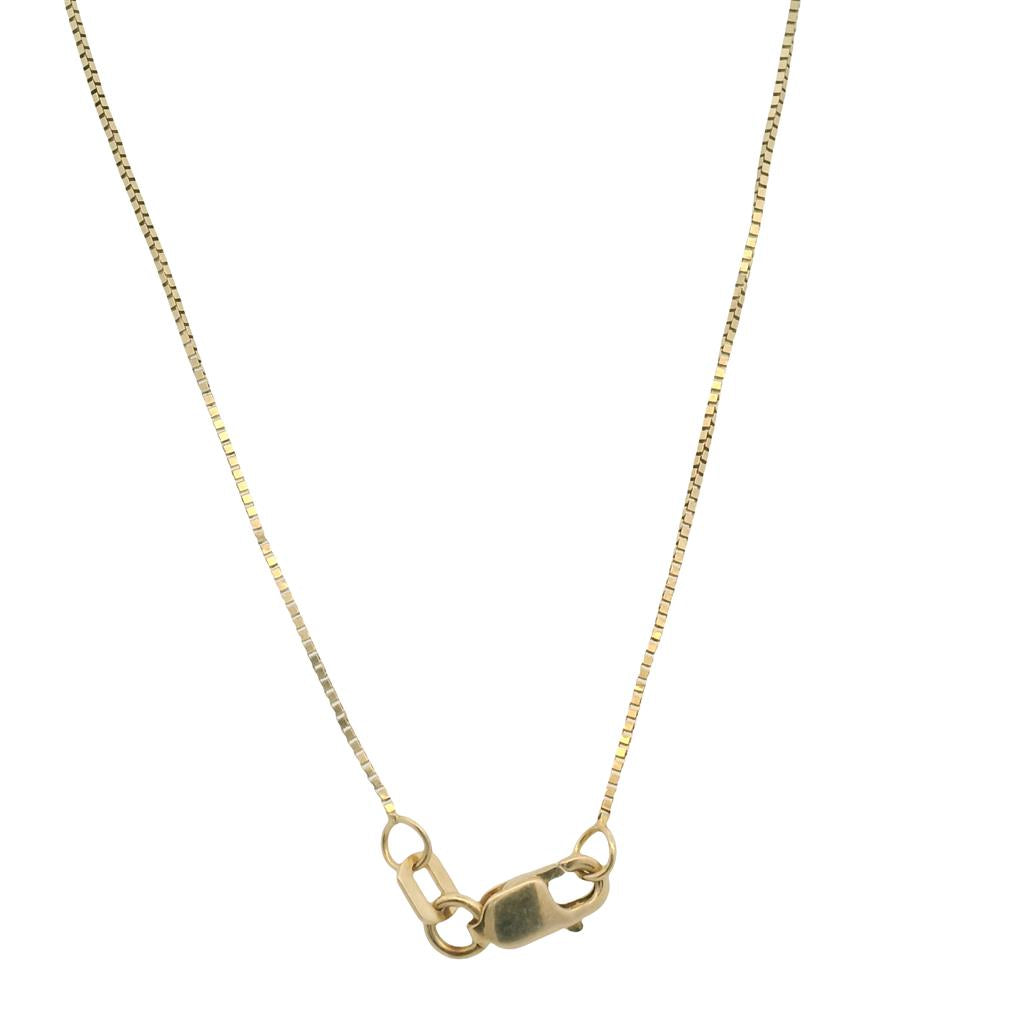 Estate 10K Yellow Gold West Virginia Heart Pendant Necklace with 16" Box Chain