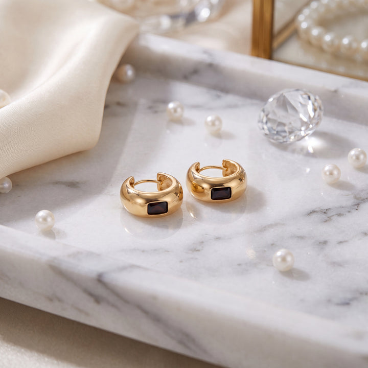 Estate 14K Yellow Gold Huggie Hoop Earrings