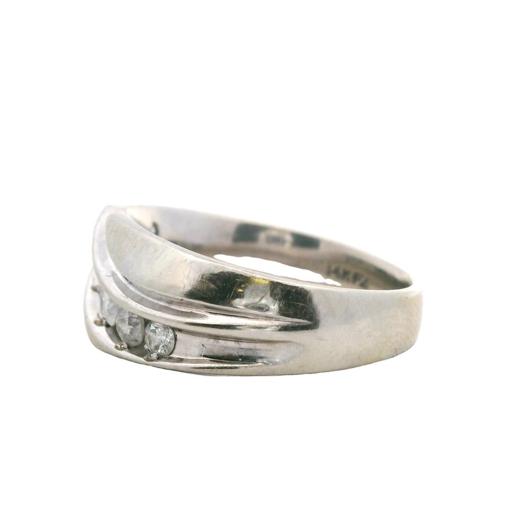 Estate 14K White Gold 0.51ctw Diamond Men's Wedding Band