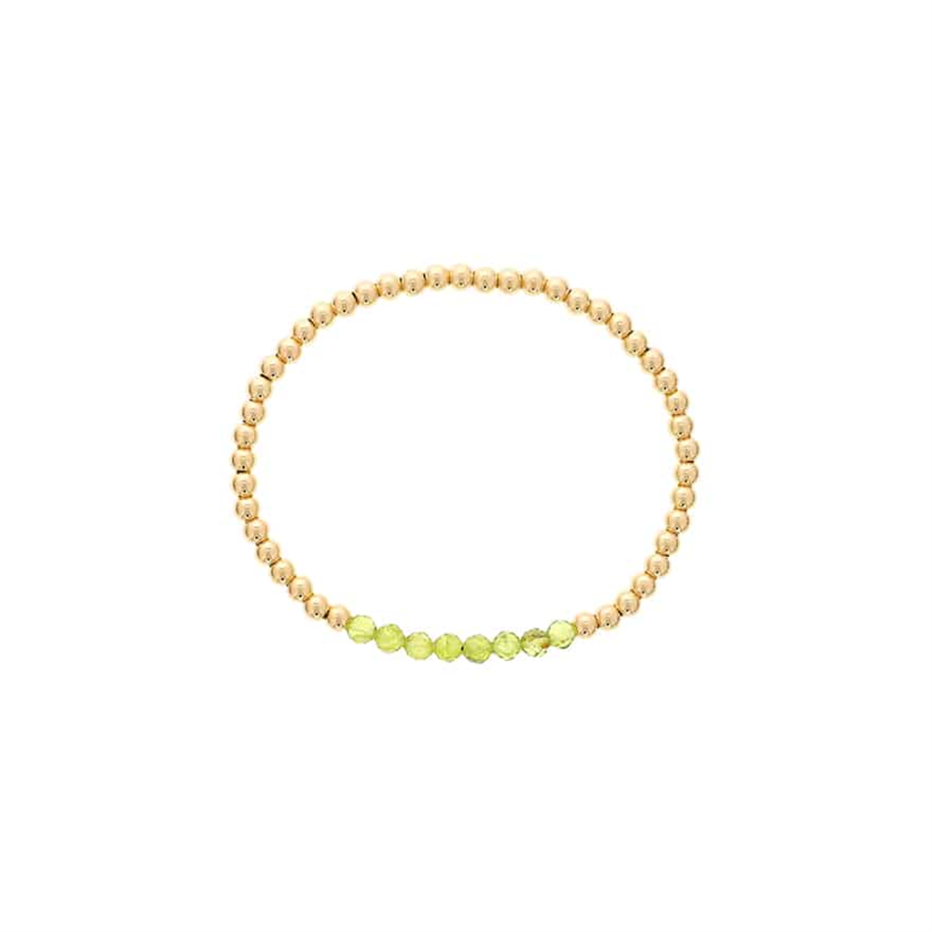 Gold Filled Peridot Bead Stretch Bracelet by Dee Berkley