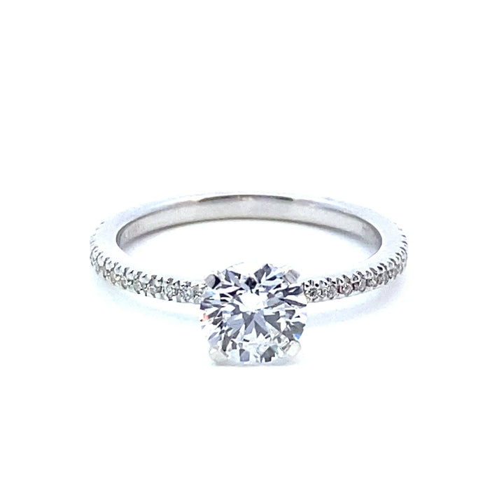 14K White Gold 1.15ctw Round Lab Diamond Classic Engagement Ring