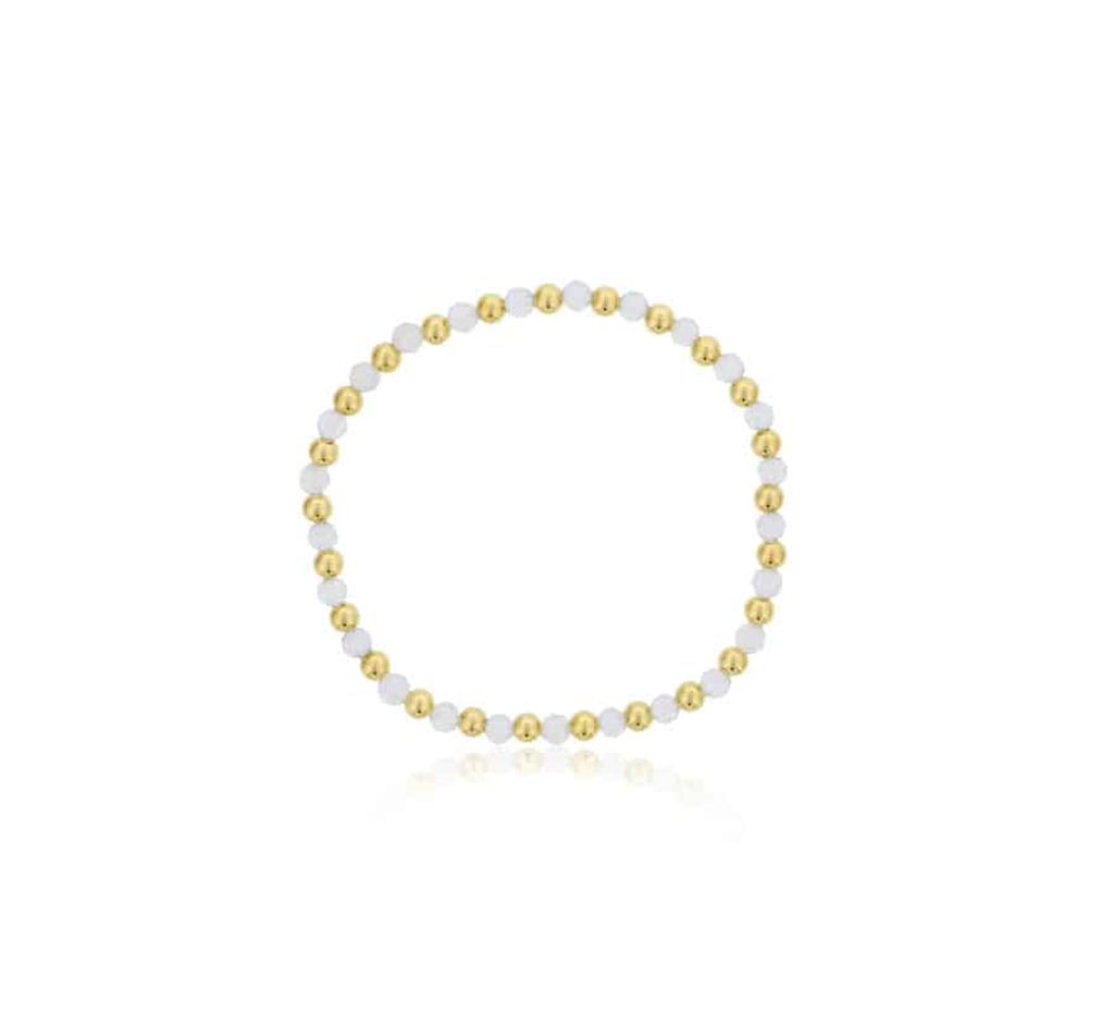 Dee Berkley Gold-Filled Alternating Beaded Bracelet with White Topaz
