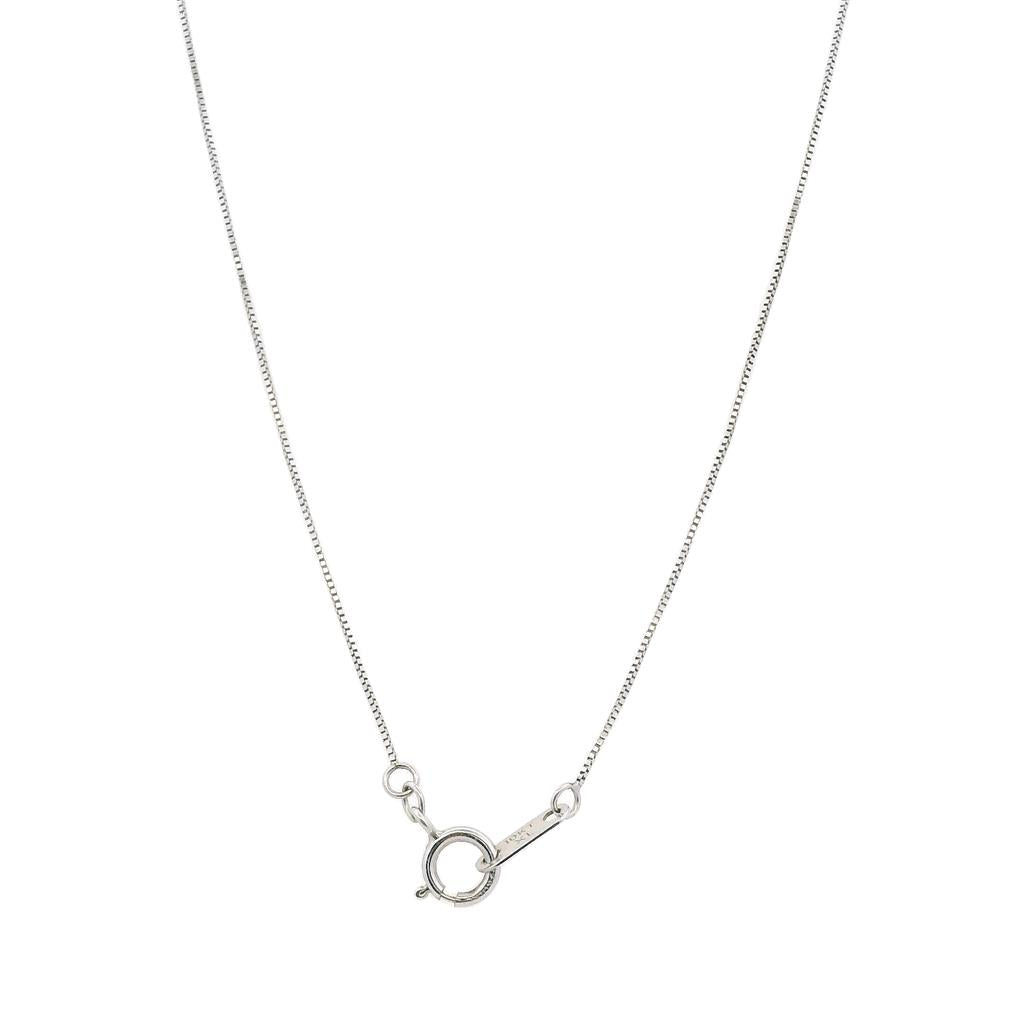 Estate 10K White Gold Diamond Journey Pendant Necklace
