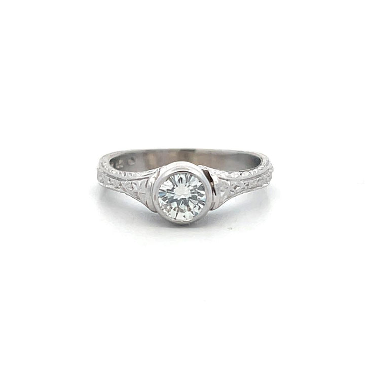 Estate 14K White Gold 0.42ct Diamond Solitaire Engagement Ring