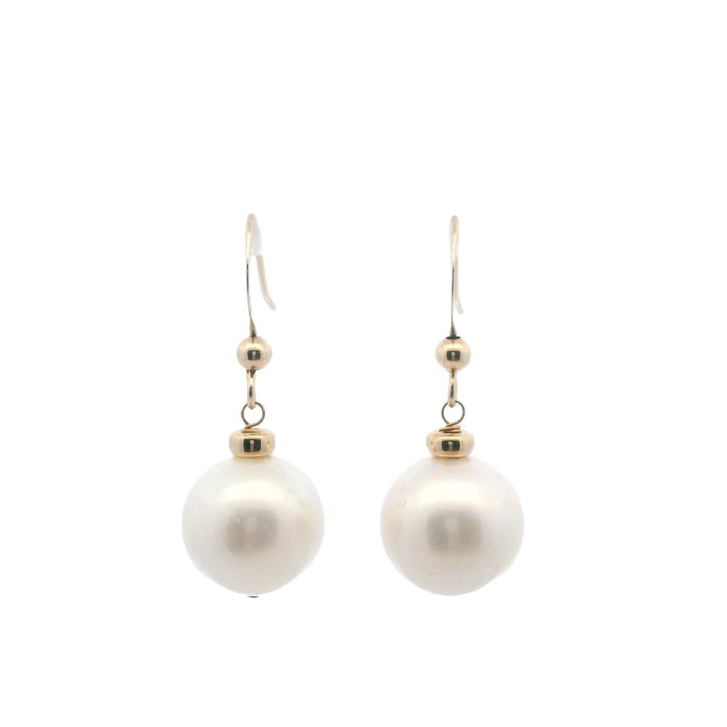 Estate 14K Yellow Gold Cultured Freshwater Pearl Drop Earrings