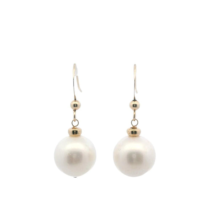Estate 14K Yellow Gold Cultured Freshwater Pearl Drop Earrings