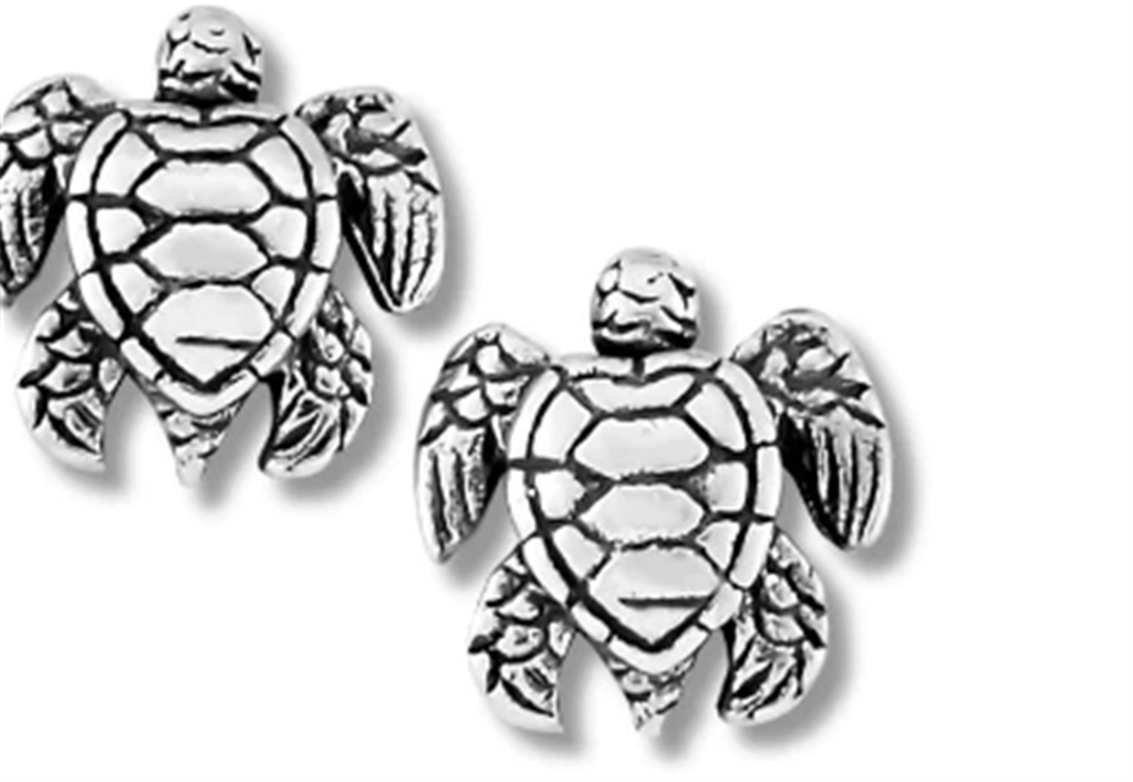 Sterling Silver Turtle Stud Earrings by Samuel B.