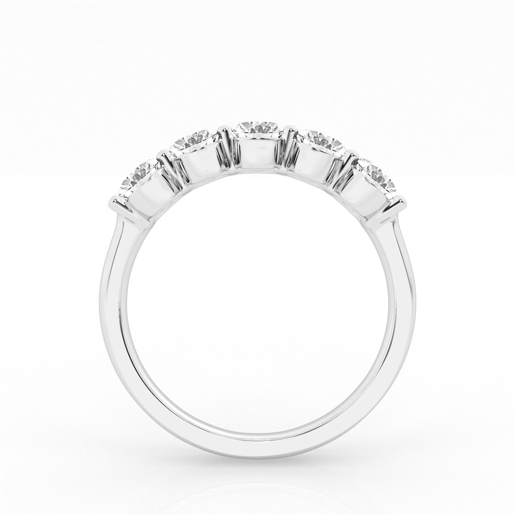 14K White Gold 2ctw Oval Lab Diamond Five Stone Wedding Band