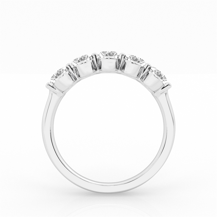 14K White Gold 2ctw Oval Lab Diamond Five Stone Wedding Band