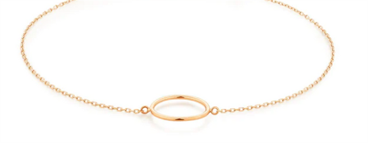 14K Yellow Gold Adjustable Open Circle Bracelet by Aurelie Gi