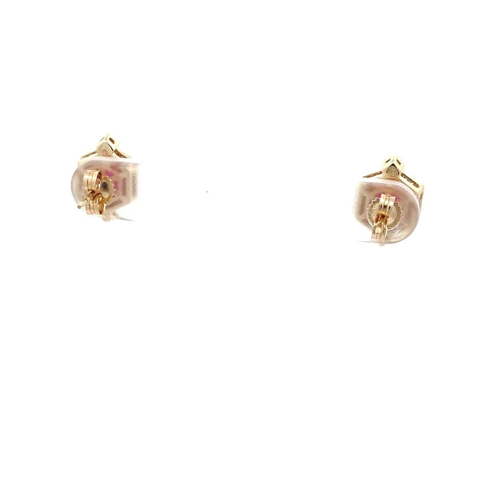 14K Yellow Gold 3ctw Lovefire Ruby & Diamond Halo Stud Earrings
