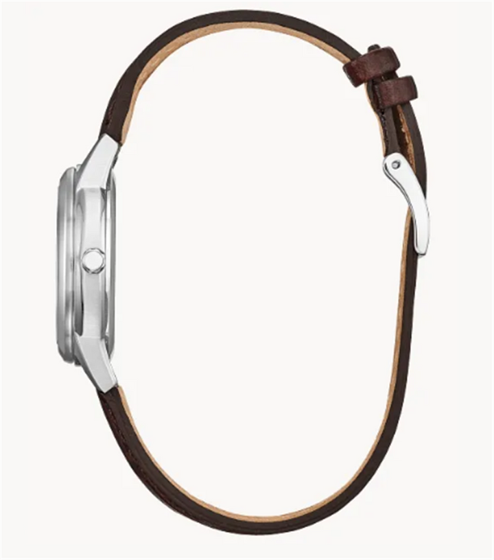 Stainless Steel Leather Strap Classic Women's Watch by Citizen