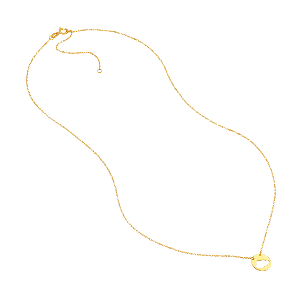 14K Yellow Gold Cloud Pendant Necklace by Midas Chain