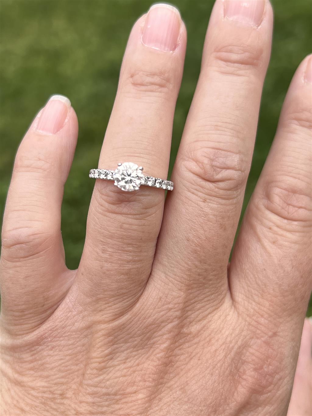 Estate 14K White Gold Leo Diamond Engagement Ring - 1.47 TCW Contemporary Design