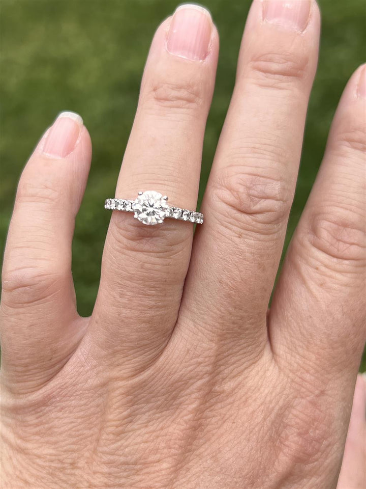 Estate 14K White Gold Leo Diamond Engagement Ring - 1.47 TCW Contemporary Design