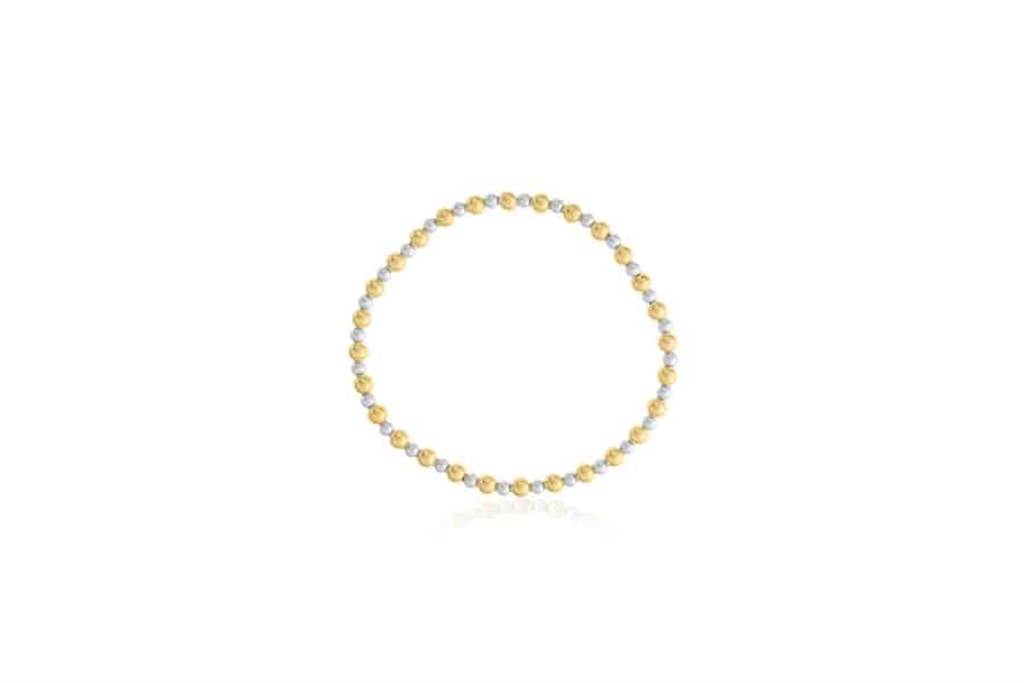 Dee Berkley Two-Tone Alternating Gold-Filled and Sterling Silver Beaded Bracelet