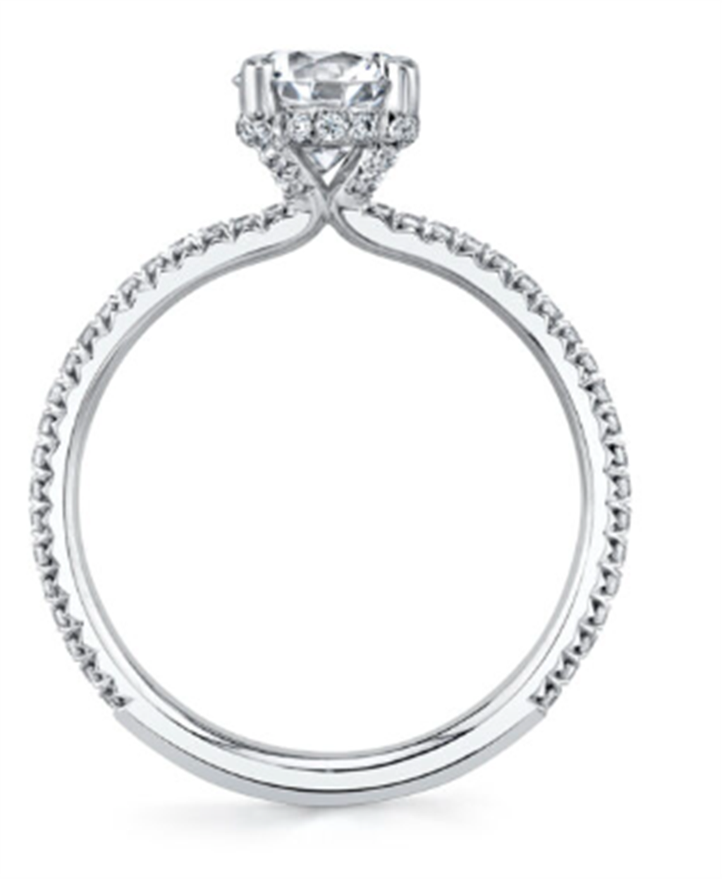 14K White Gold 0.27ctw Diamond Classic Engagement Ring Mounting