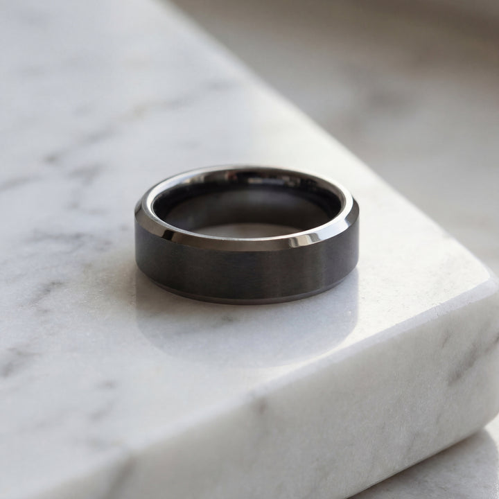 Estate Triton Tungsten Carbide Beveled Edge Men's Wedding Band