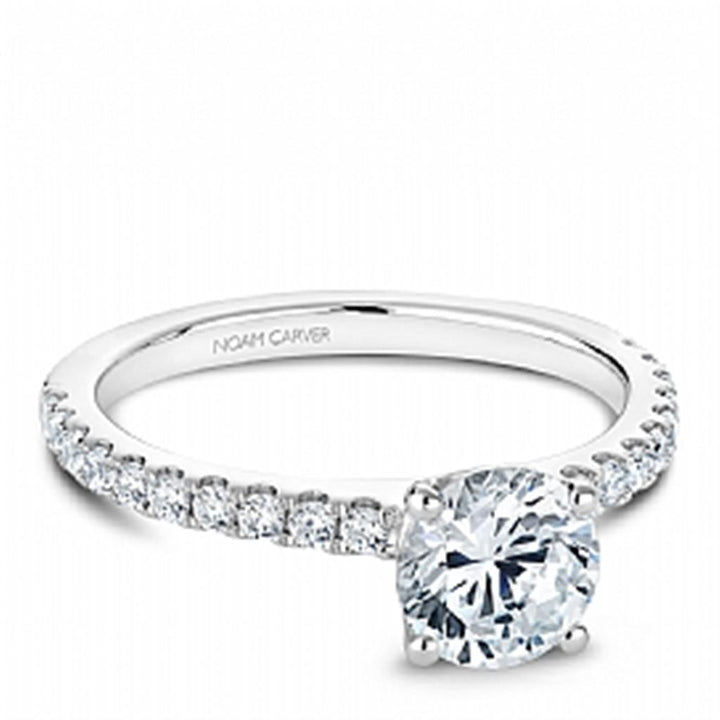 14K White Gold 0.28ctw Diamond Classic Engagement Ring Mounting