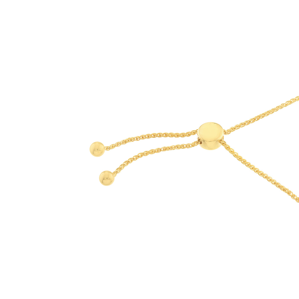 14K Yellow Gold Adjustable Beaded Bolo Bracelet by Midas Chain