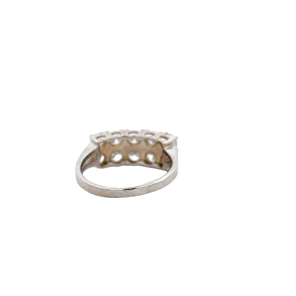 Estate 14K White Gold 1.70ctw Multi Row Diamond Ring
