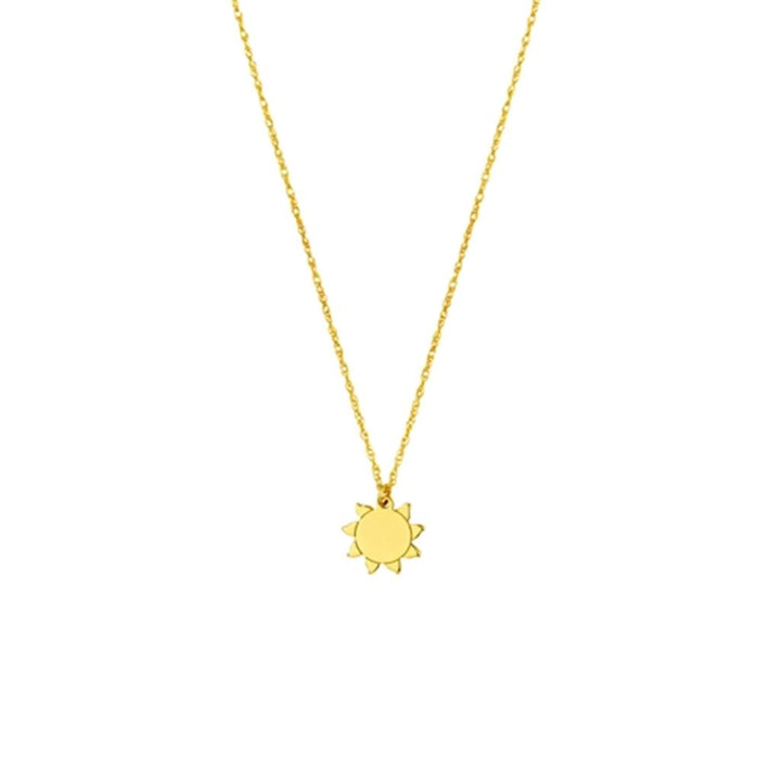 14K Yellow Gold Sun Pendant Necklace by Midas Chain