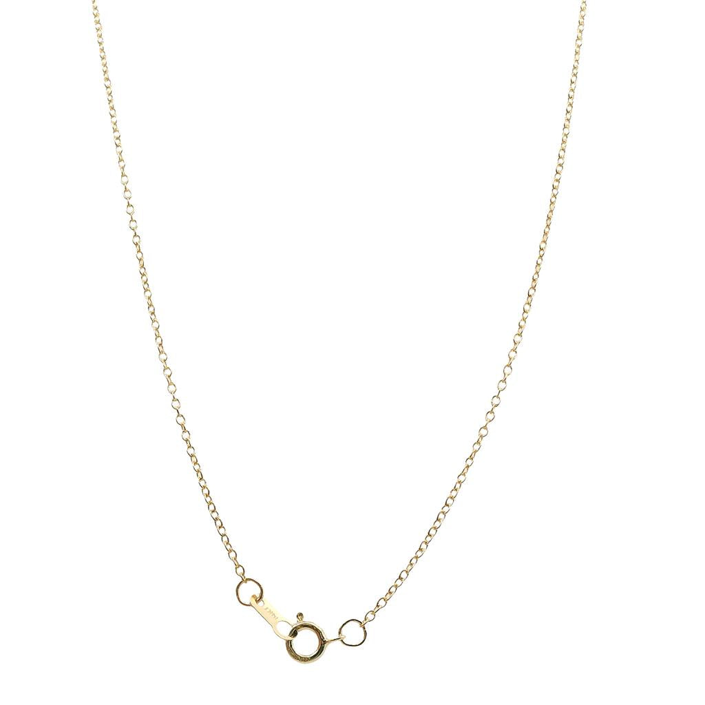 14K Yellow Gold 0.945ct Old European Cut Diamond Bezel Set Necklace Contemporary