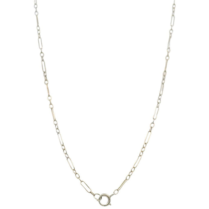 Estate Art Deco 14K White Gold Filigree Diamond Necklace - 1930's