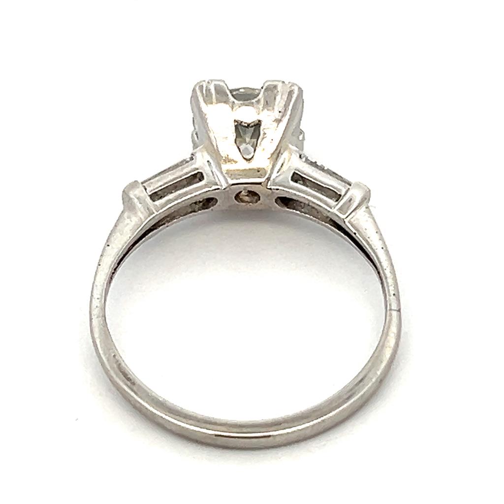 Estate Platinum 1.56ctw Transitional Cut Diamond Vintage Inspired Engagement Ring