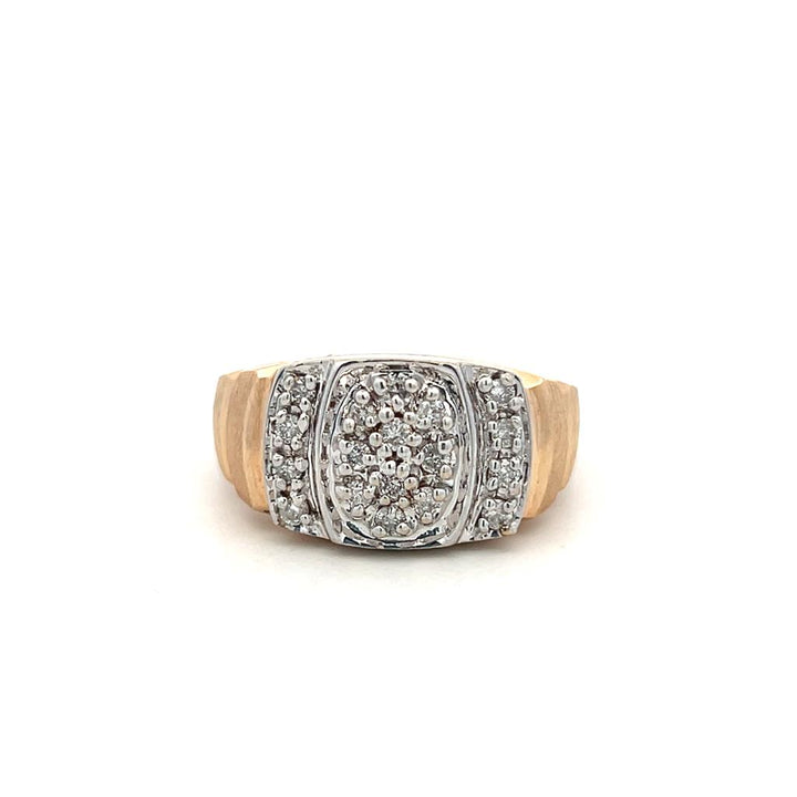 Estate 10K Two Tone Gold 0.54ctw Diamond Men's Ring